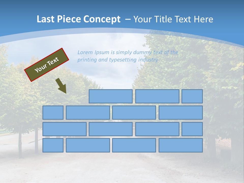 A Road Lined With Trees With A Sky Background PowerPoint Template