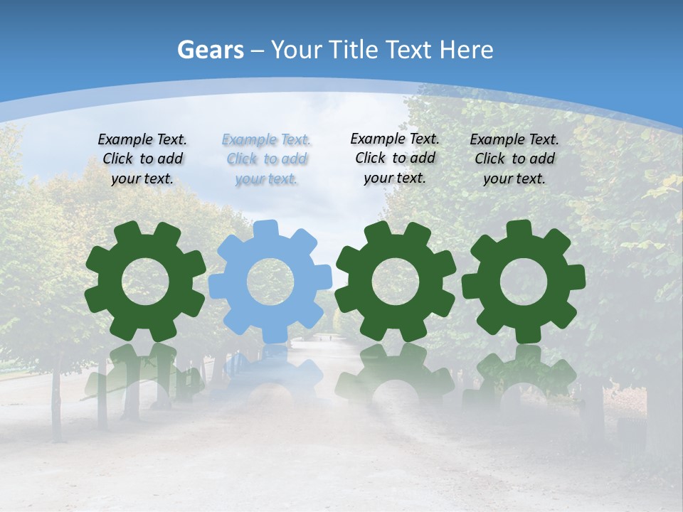 A Road Lined With Trees With A Sky Background PowerPoint Template