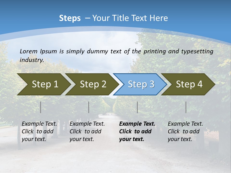 A Road Lined With Trees With A Sky Background PowerPoint Template