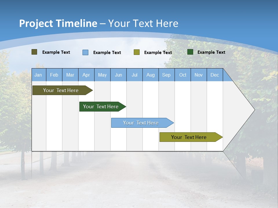 A Road Lined With Trees With A Sky Background PowerPoint Template