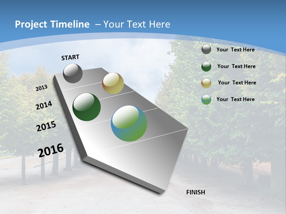 A Road Lined With Trees With A Sky Background PowerPoint Template