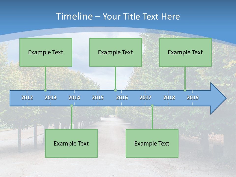 A Road Lined With Trees With A Sky Background PowerPoint Template
