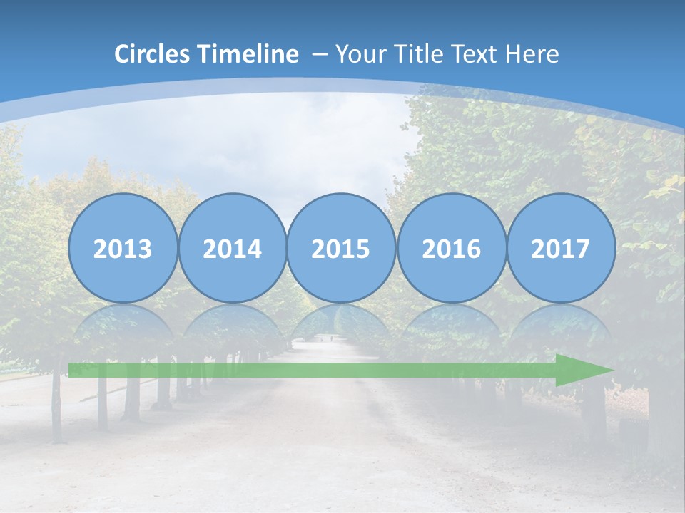 A Road Lined With Trees With A Sky Background PowerPoint Template