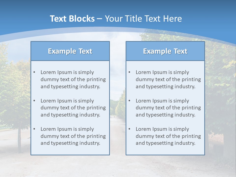 A Road Lined With Trees With A Sky Background PowerPoint Template