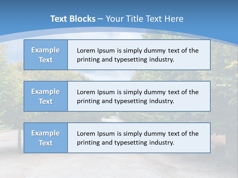 A Road Lined With Trees With A Sky Background PowerPoint Template