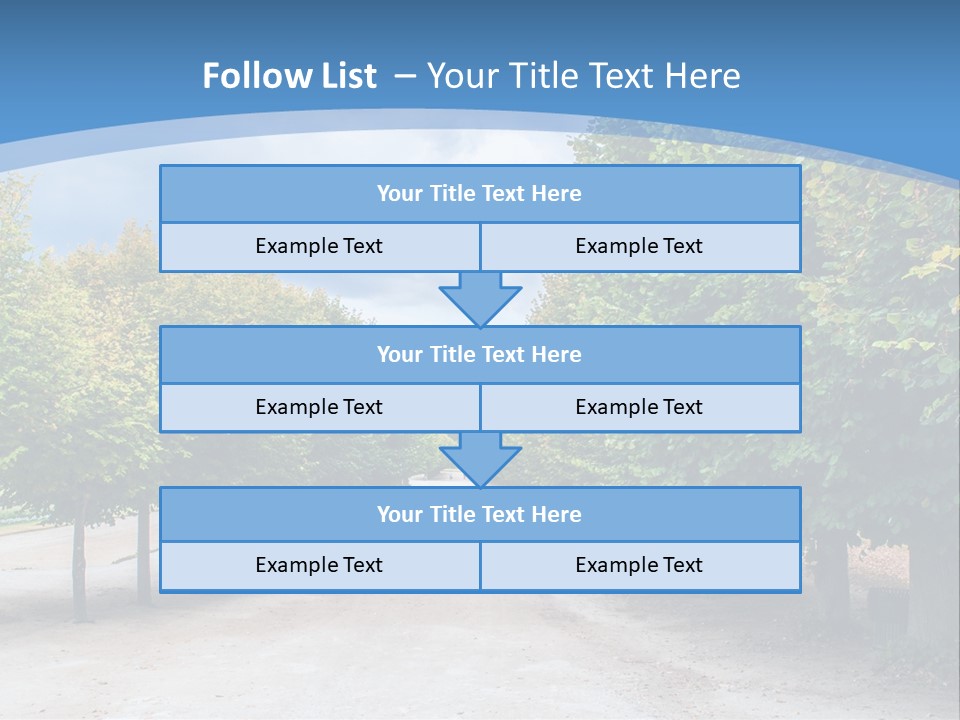 A Road Lined With Trees With A Sky Background PowerPoint Template