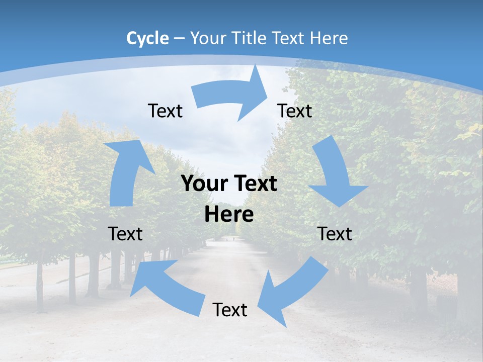 A Road Lined With Trees With A Sky Background PowerPoint Template