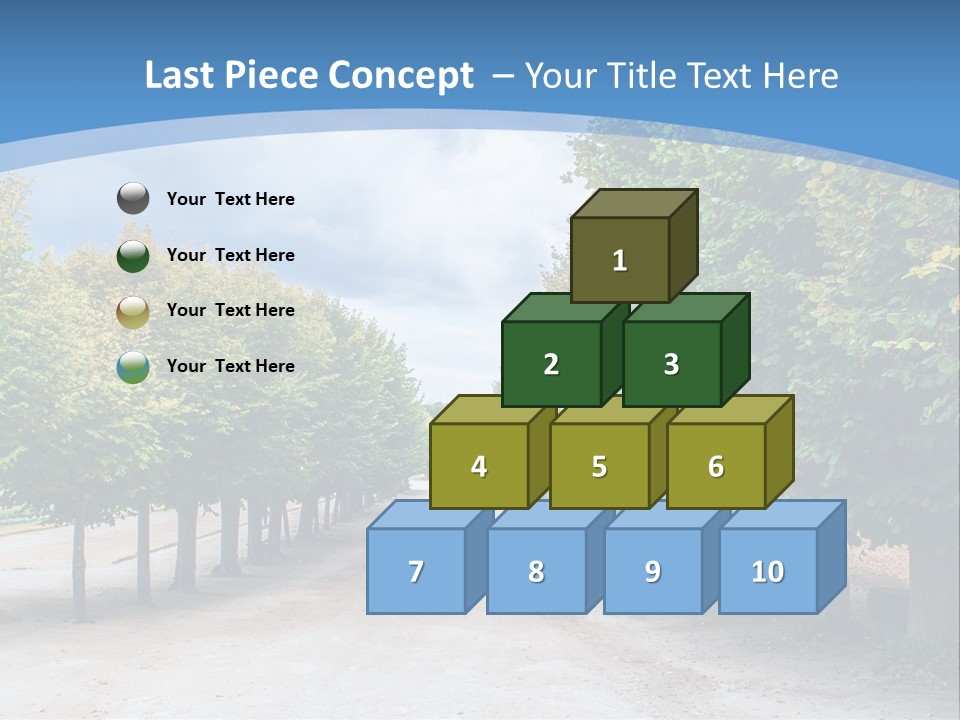 A Road Lined With Trees With A Sky Background PowerPoint Template