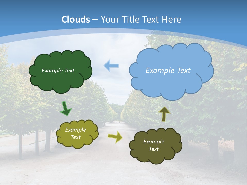 A Road Lined With Trees With A Sky Background PowerPoint Template