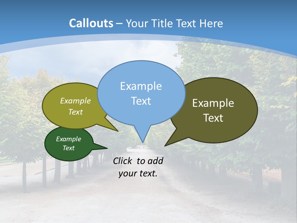 A Road Lined With Trees With A Sky Background PowerPoint Template
