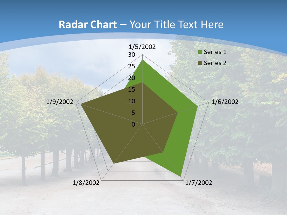 A Road Lined With Trees With A Sky Background PowerPoint Template