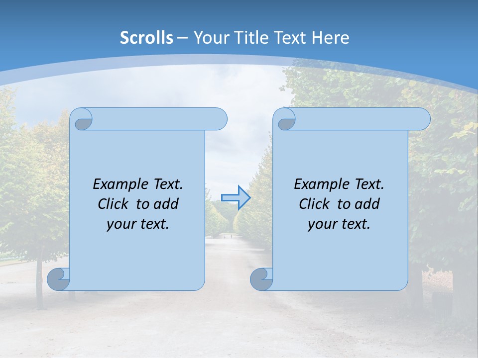 A Road Lined With Trees With A Sky Background PowerPoint Template