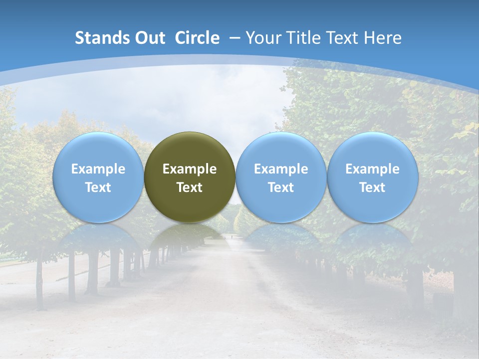A Road Lined With Trees With A Sky Background PowerPoint Template
