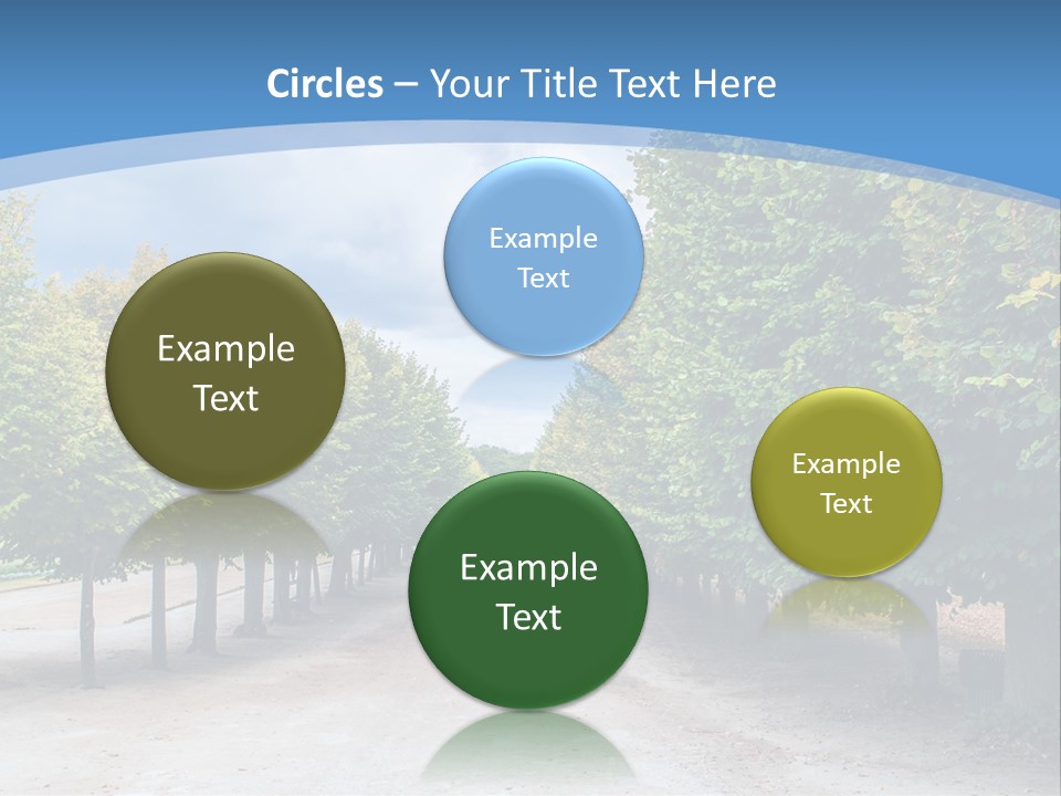 A Road Lined With Trees With A Sky Background PowerPoint Template