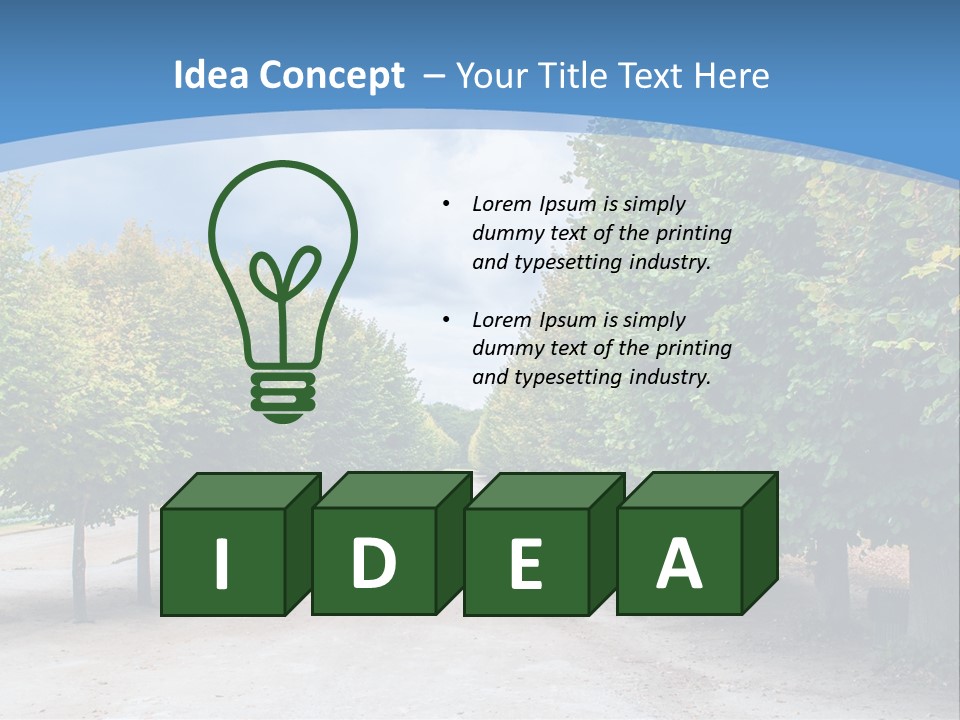 A Road Lined With Trees With A Sky Background PowerPoint Template