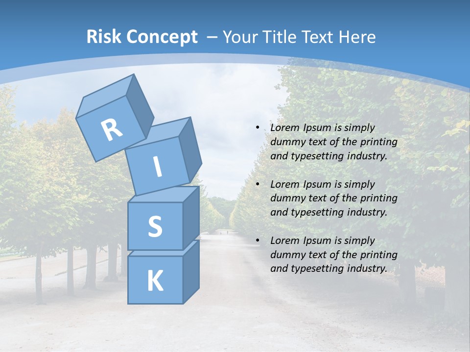 A Road Lined With Trees With A Sky Background PowerPoint Template