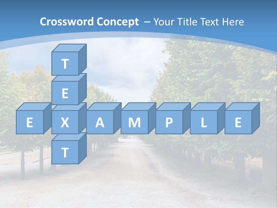 A Road Lined With Trees With A Sky Background PowerPoint Template