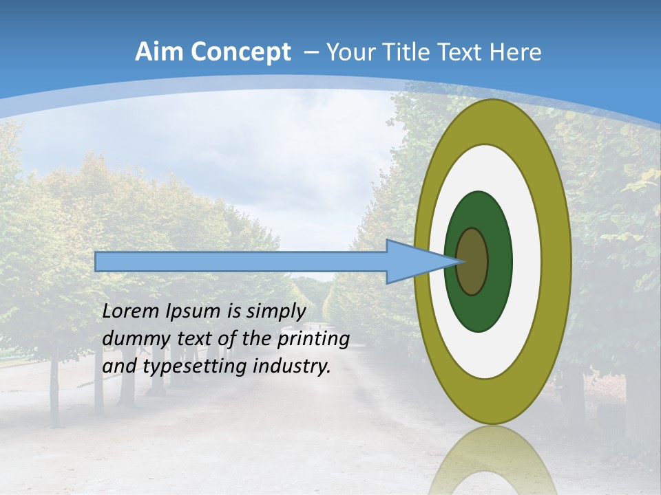 A Road Lined With Trees With A Sky Background PowerPoint Template