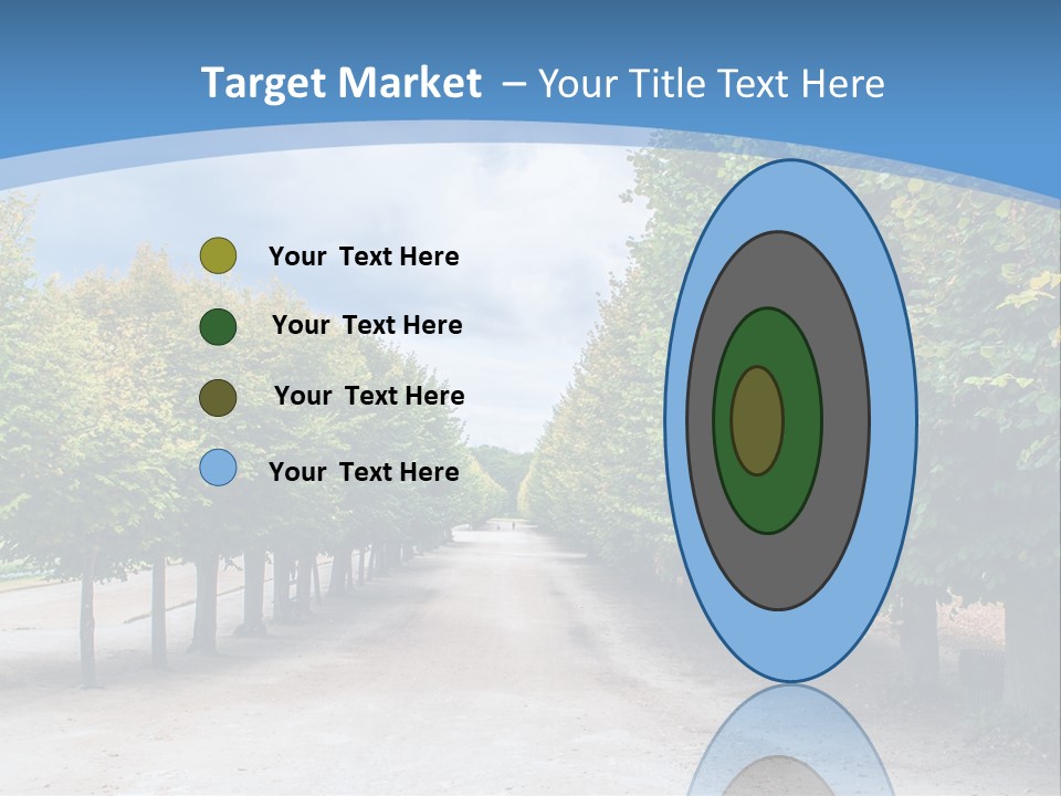 A Road Lined With Trees With A Sky Background PowerPoint Template