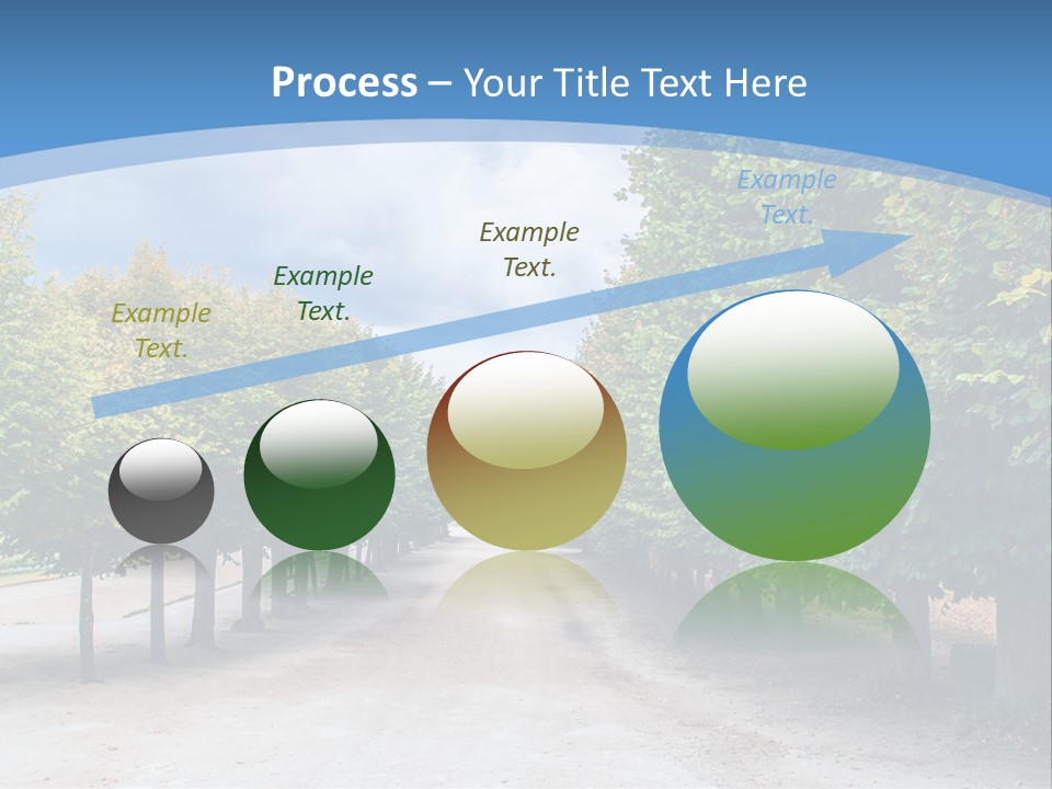 A Road Lined With Trees With A Sky Background PowerPoint Template