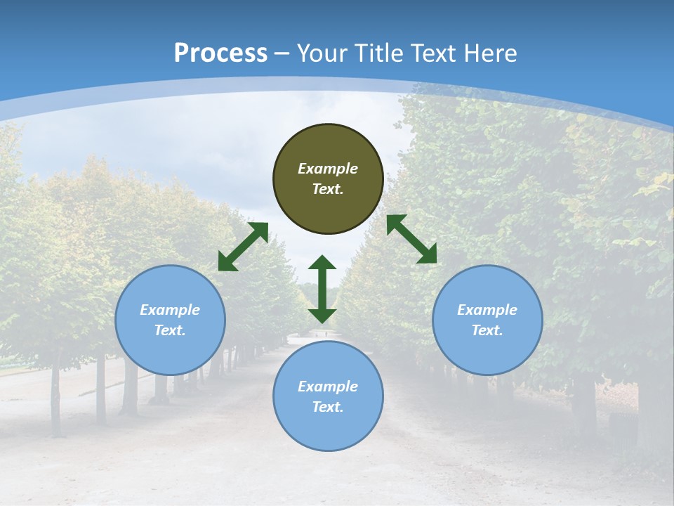 A Road Lined With Trees With A Sky Background PowerPoint Template