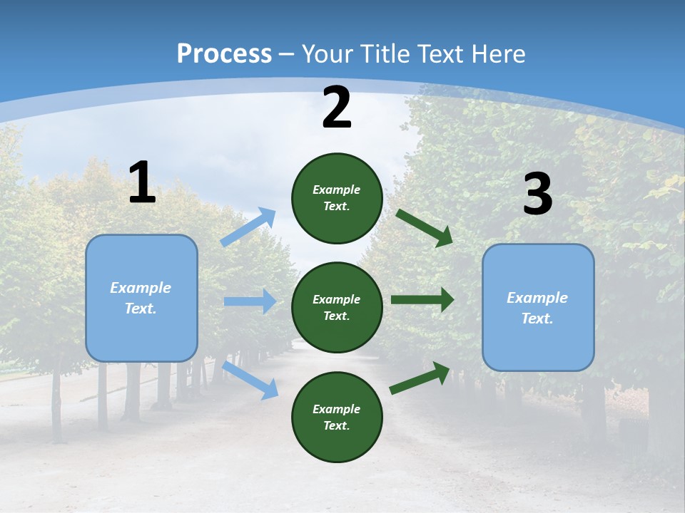 A Road Lined With Trees With A Sky Background PowerPoint Template