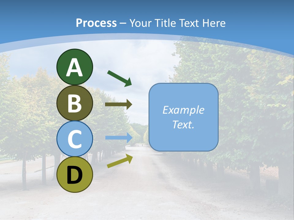 A Road Lined With Trees With A Sky Background PowerPoint Template