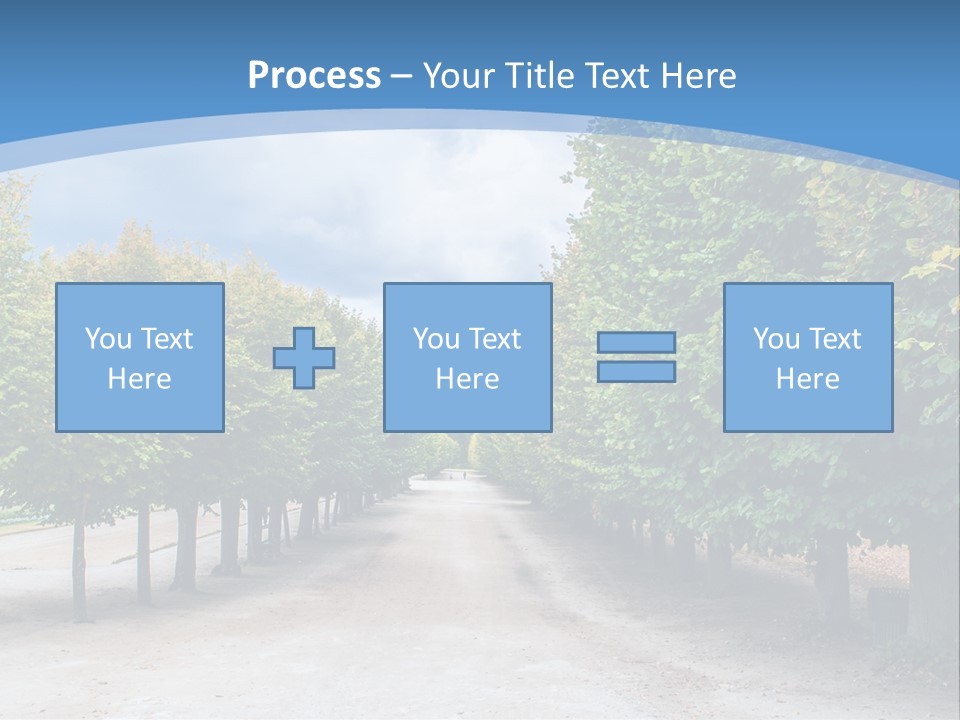 A Road Lined With Trees With A Sky Background PowerPoint Template