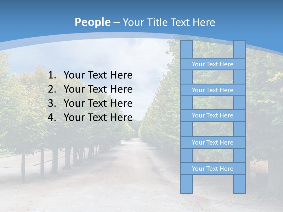 A Road Lined With Trees With A Sky Background PowerPoint Template