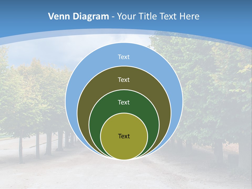 A Road Lined With Trees With A Sky Background PowerPoint Template