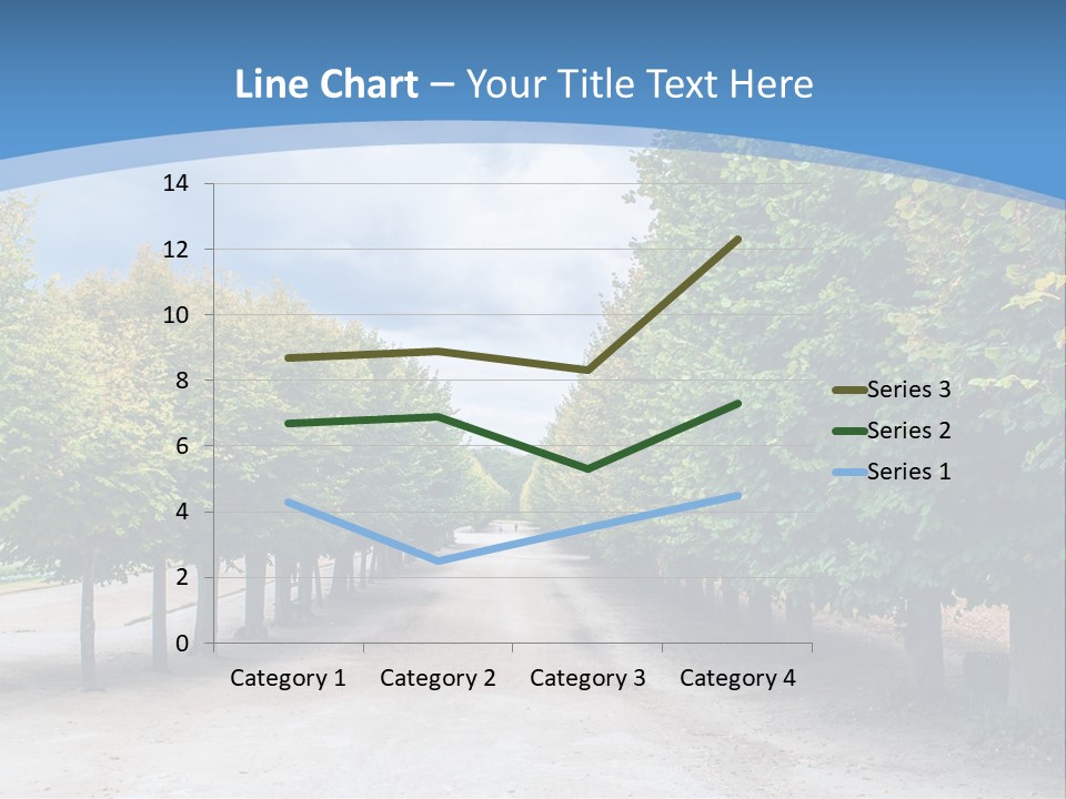 A Road Lined With Trees With A Sky Background PowerPoint Template