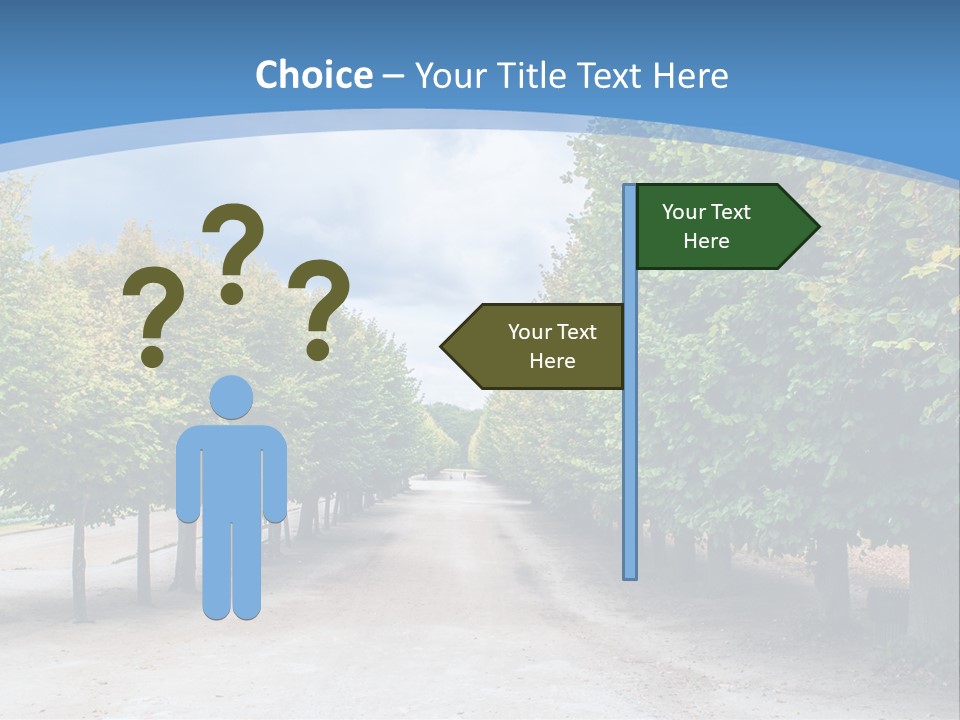 A Road Lined With Trees With A Sky Background PowerPoint Template