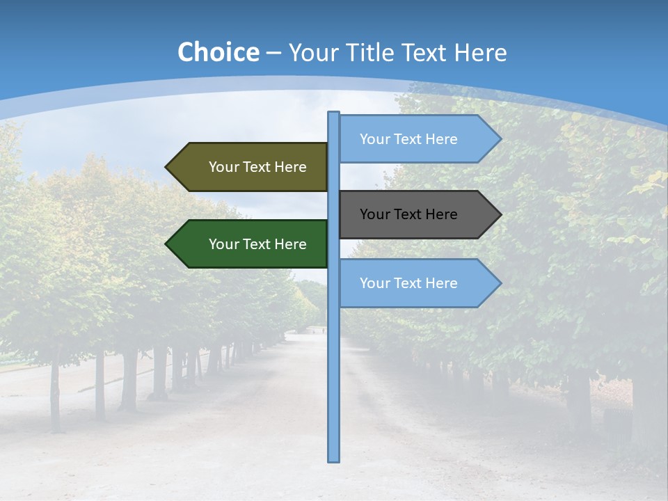 A Road Lined With Trees With A Sky Background PowerPoint Template