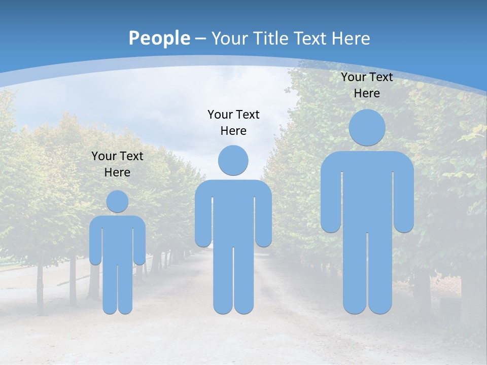 A Road Lined With Trees With A Sky Background PowerPoint Template
