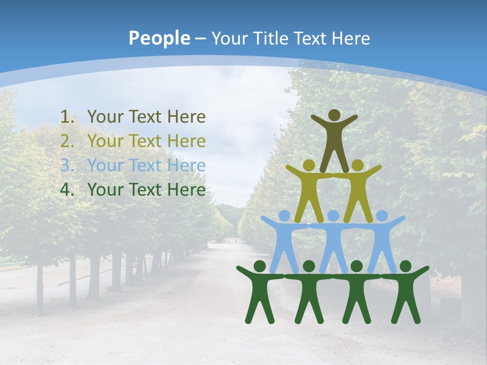 A Road Lined With Trees With A Sky Background PowerPoint Template