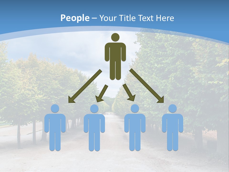 A Road Lined With Trees With A Sky Background PowerPoint Template