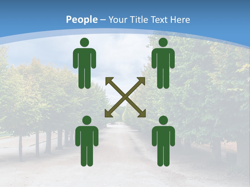A Road Lined With Trees With A Sky Background PowerPoint Template