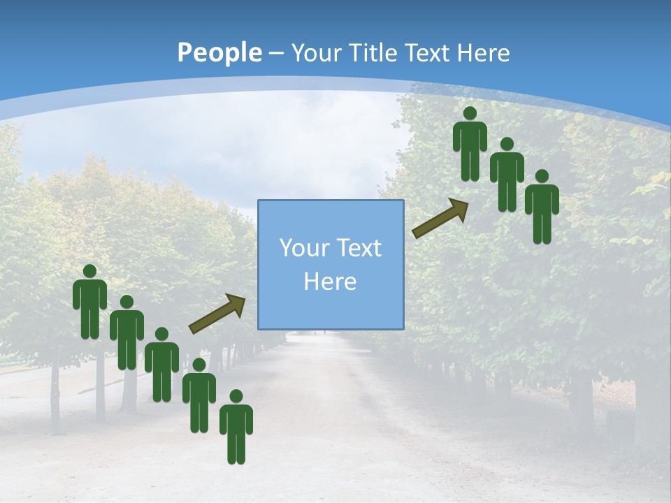 A Road Lined With Trees With A Sky Background PowerPoint Template