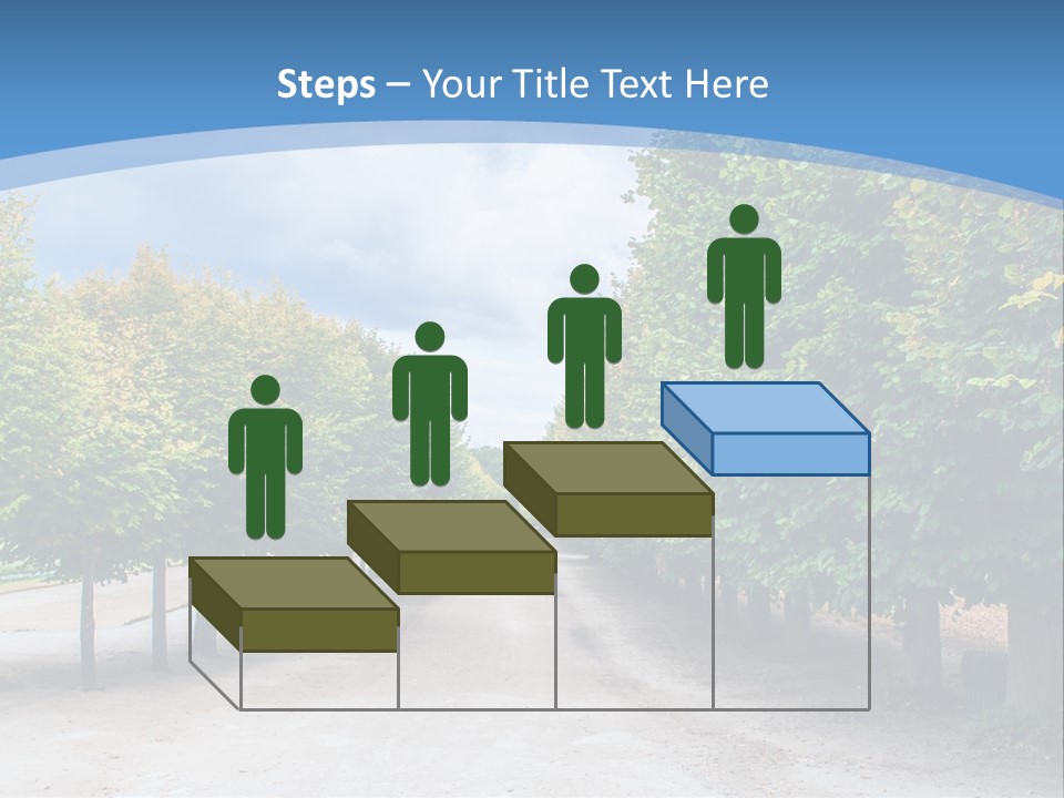 A Road Lined With Trees With A Sky Background PowerPoint Template