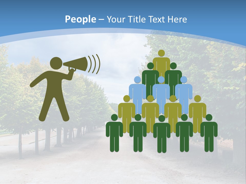 A Road Lined With Trees With A Sky Background PowerPoint Template