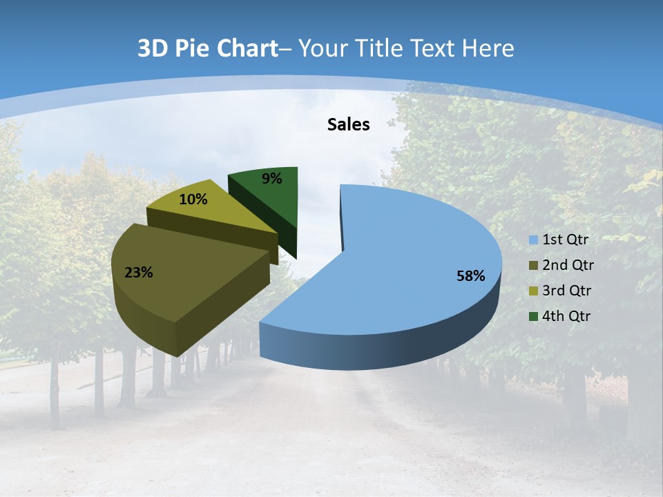 A Road Lined With Trees With A Sky Background PowerPoint Template