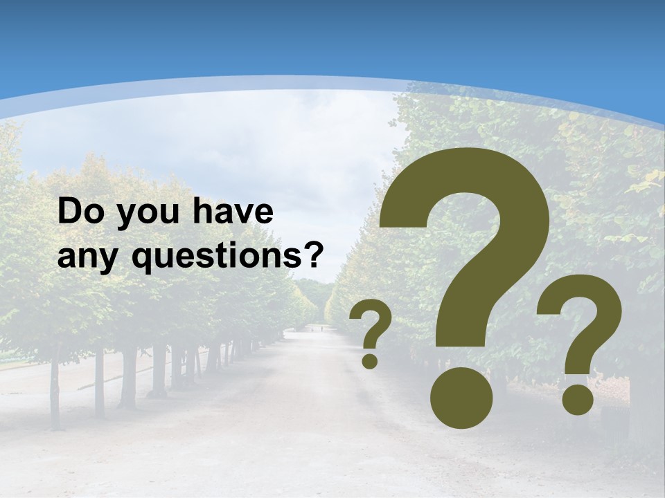 A Road Lined With Trees With A Sky Background PowerPoint Template