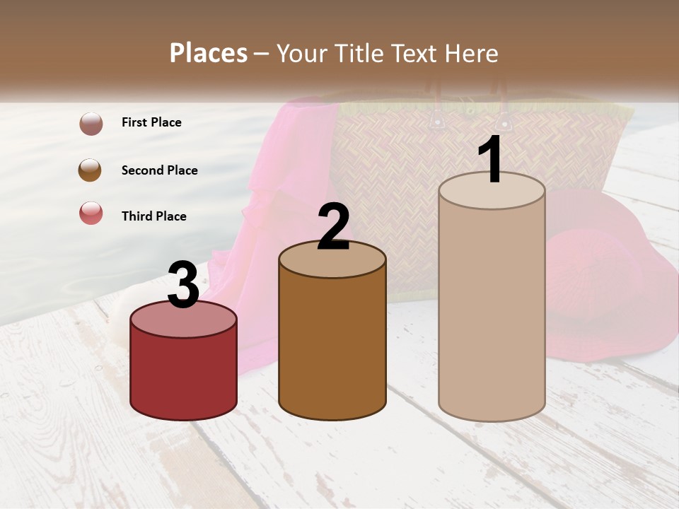 A Pink Hat And A Straw Bag On A Dock PowerPoint Template
