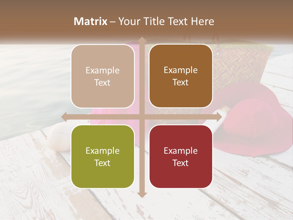 A Pink Hat And A Straw Bag On A Dock PowerPoint Template