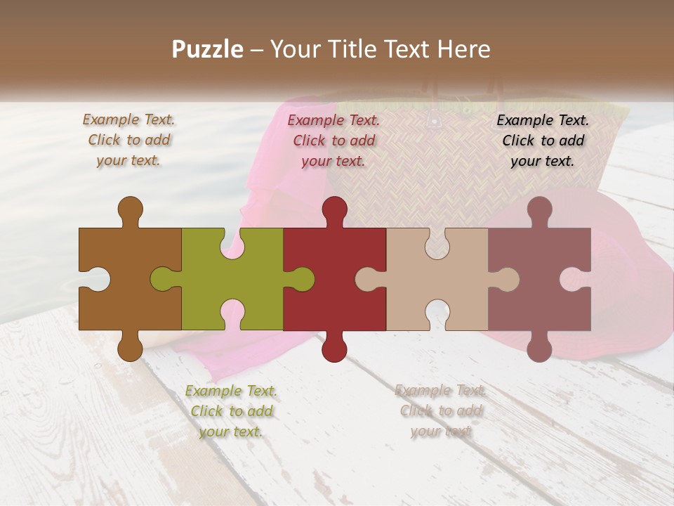 A Pink Hat And A Straw Bag On A Dock PowerPoint Template