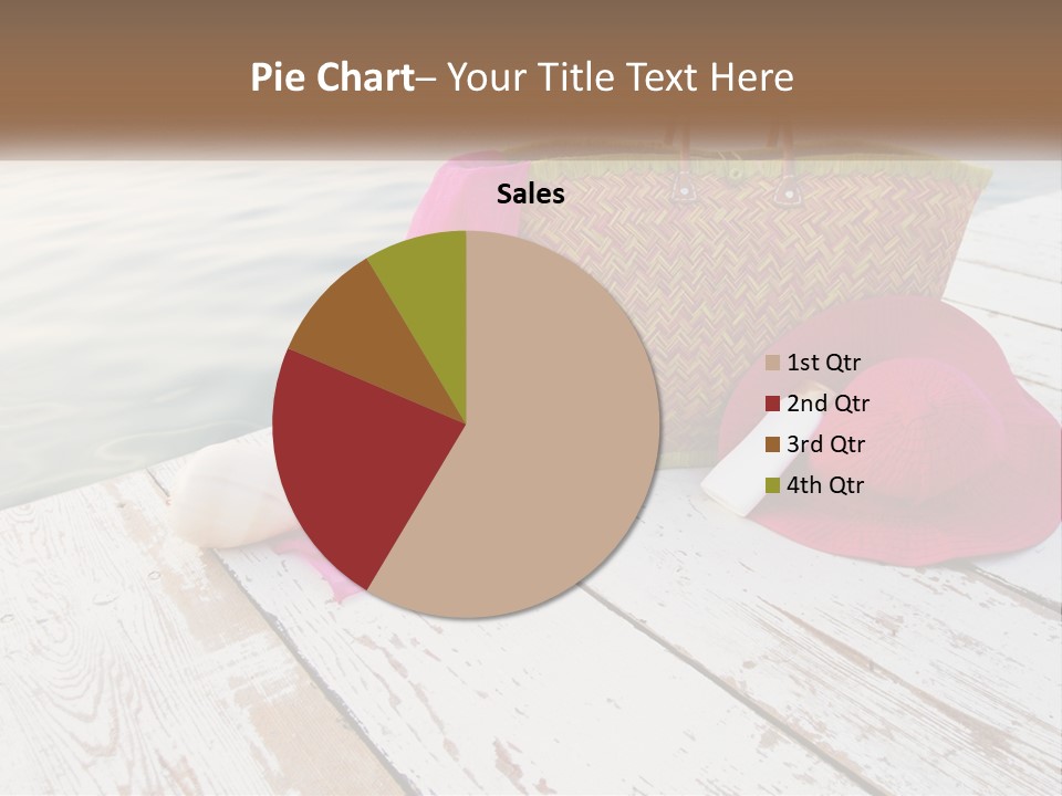 A Pink Hat And A Straw Bag On A Dock PowerPoint Template