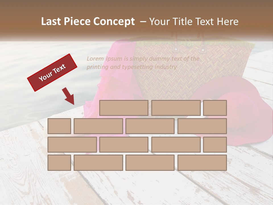 A Pink Hat And A Straw Bag On A Dock PowerPoint Template