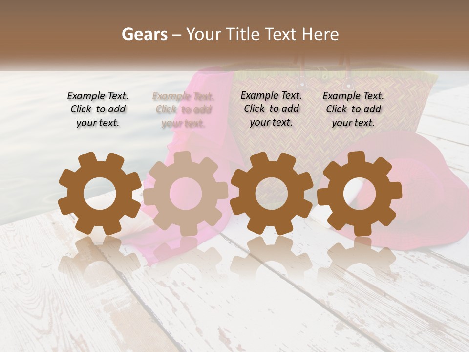 A Pink Hat And A Straw Bag On A Dock PowerPoint Template
