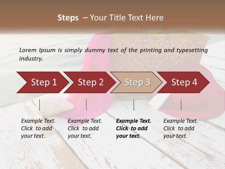 A Pink Hat And A Straw Bag On A Dock PowerPoint Template