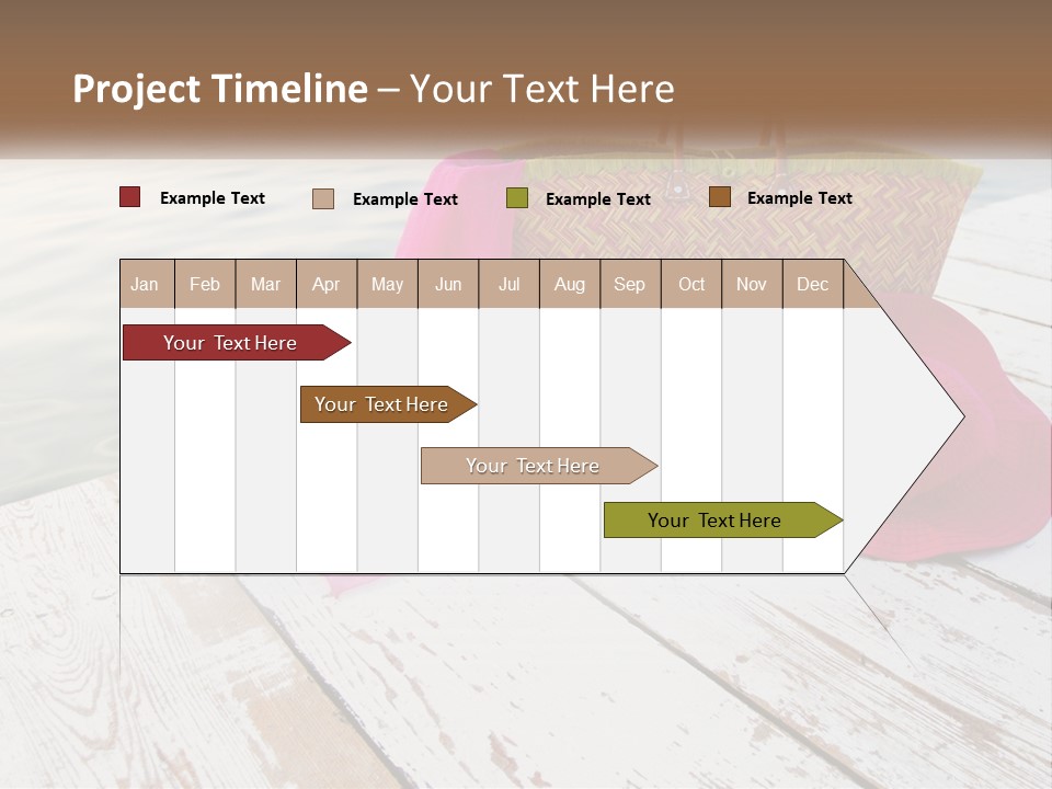 A Pink Hat And A Straw Bag On A Dock PowerPoint Template